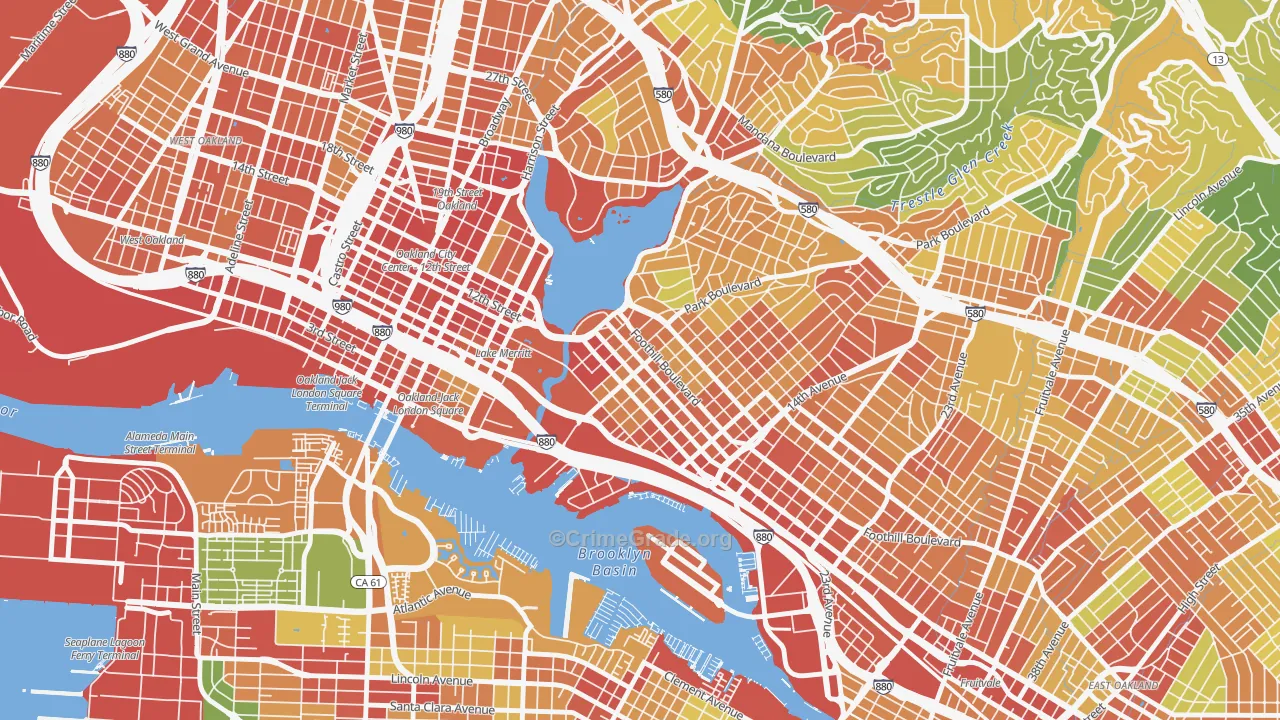 Merritt, Oakland, CA Map of Assault Rates