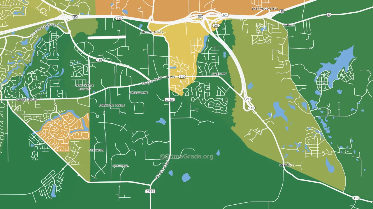 Merry, AL Map of Assault Rates