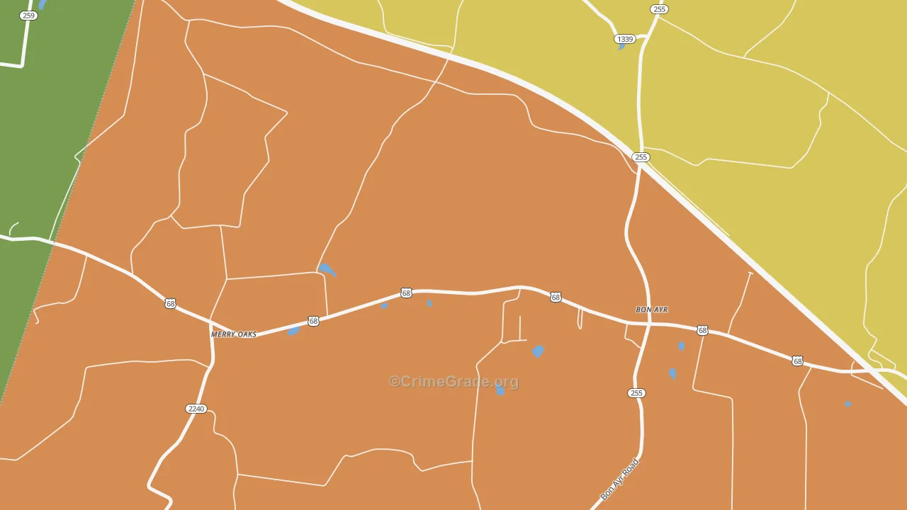 Merry Oaks, KY Map of Assault Rates
