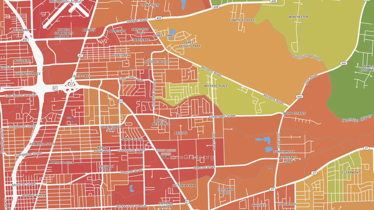 Merrydale, LA Map of Assault Rates