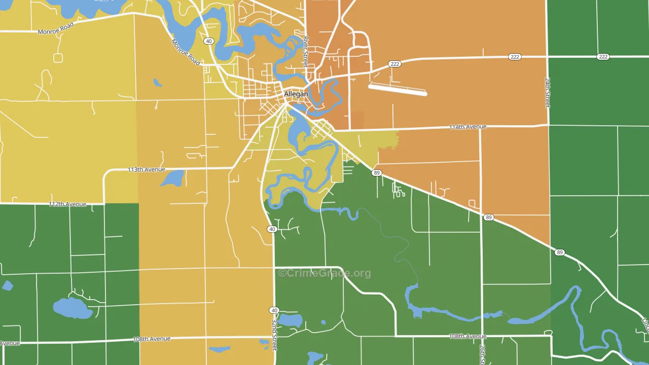 Merson, MI Map of Assault Rates