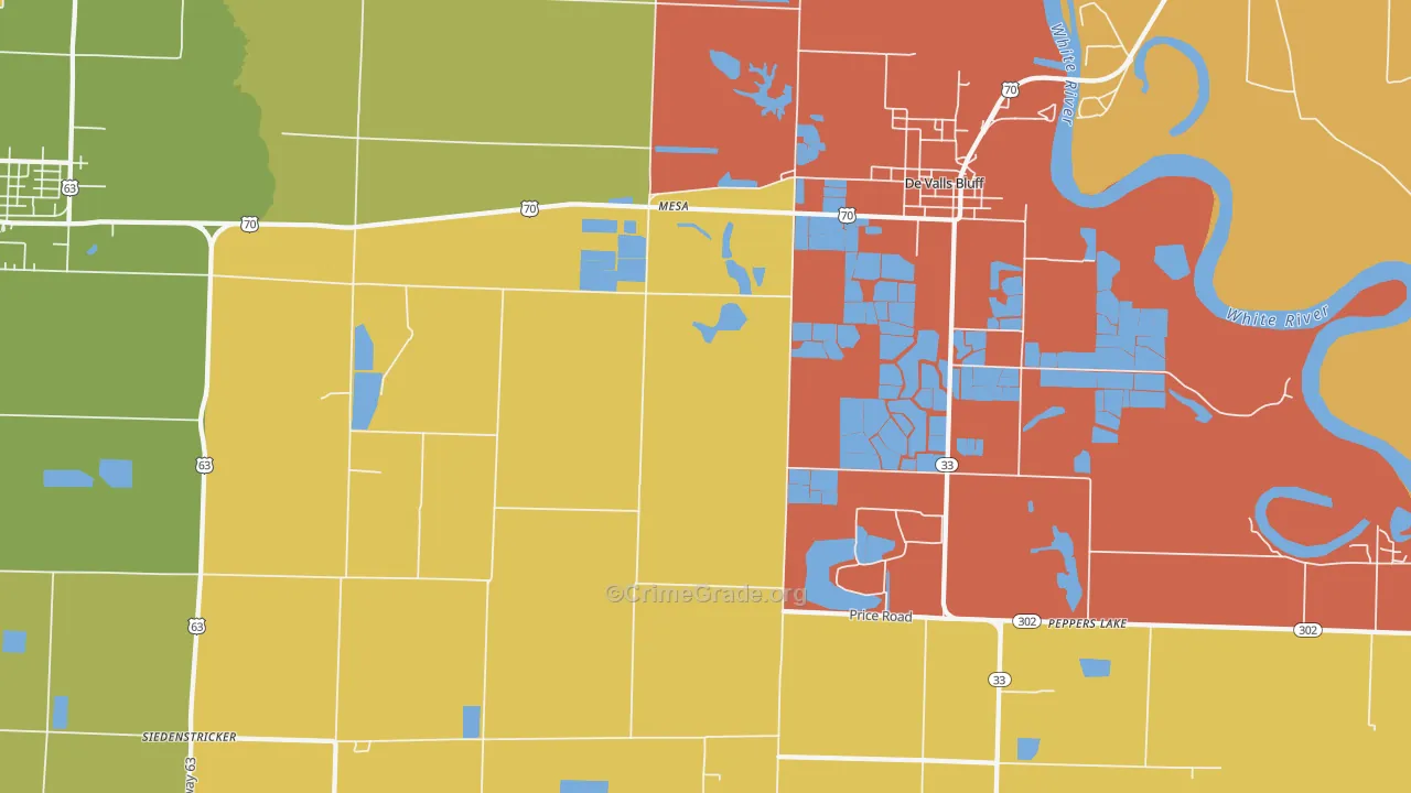 Mesa, AR Map of Assault Rates