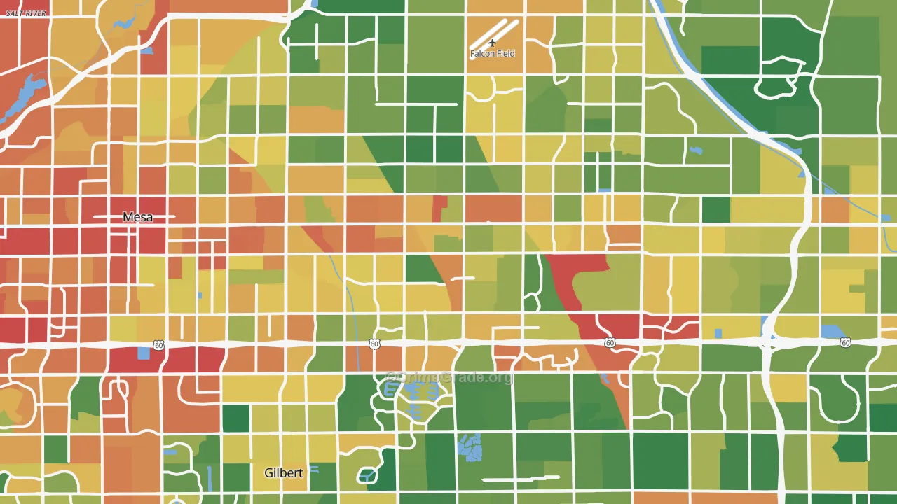 Mesa, AZ Map of Assault Rates