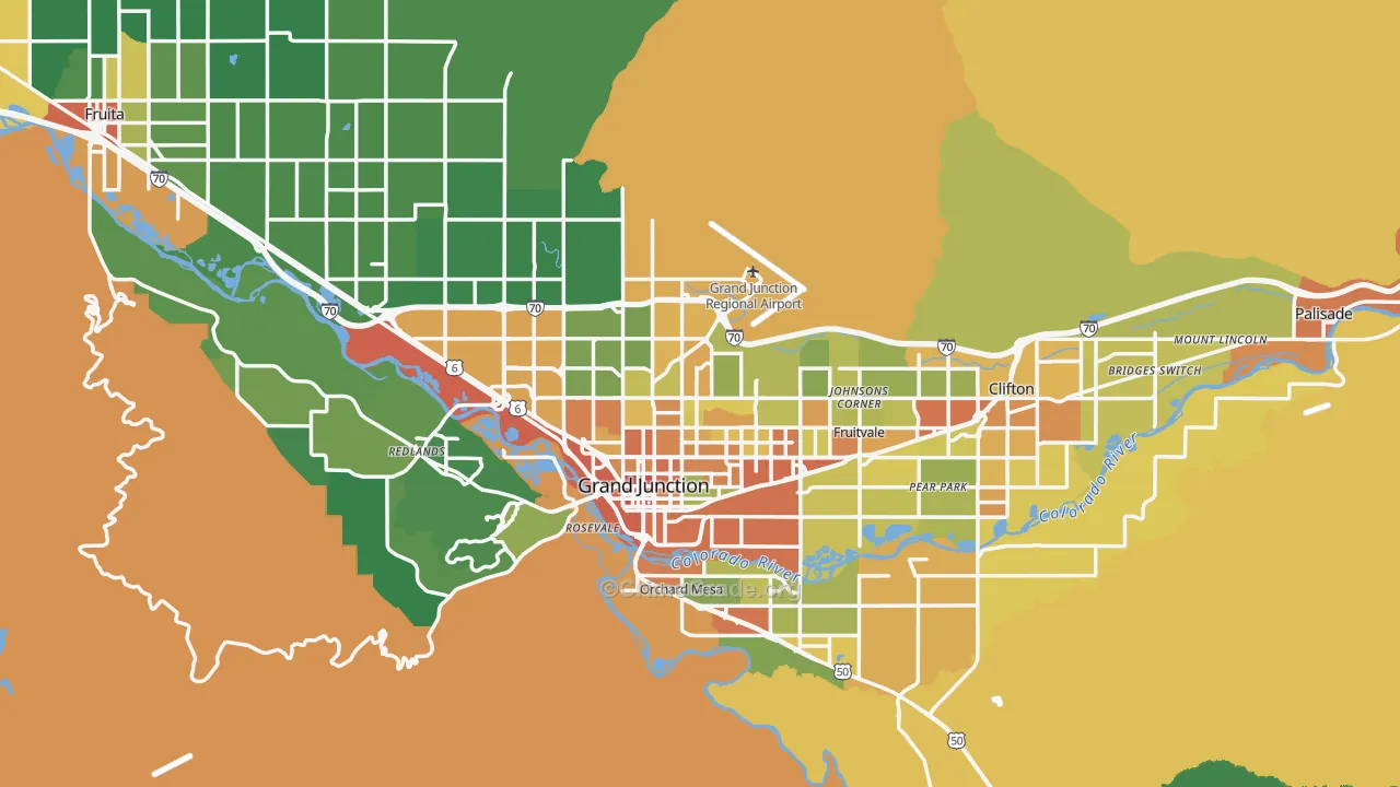 Mesa County, CO Map of Assault Rates