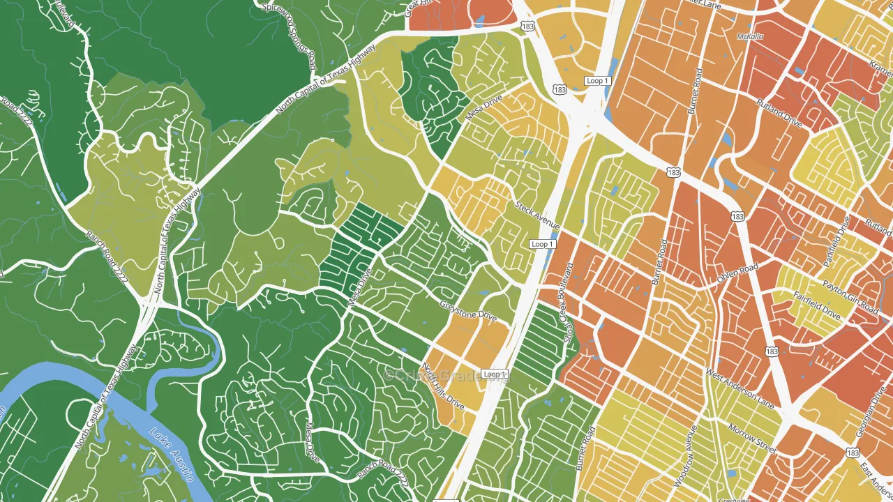 Mesa Forest, Austin, TX Map of Assault Rates