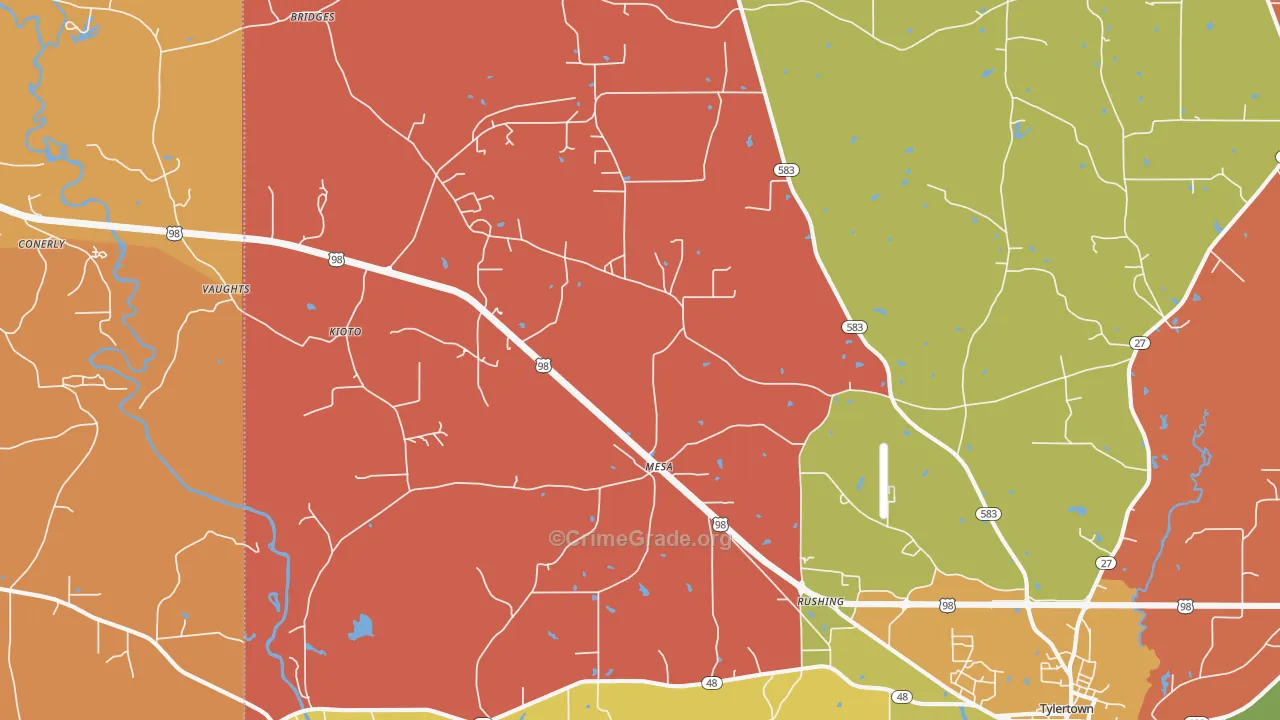 Mesa, MS Map of Assault Rates