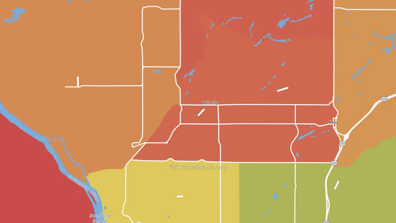 Mesa, WA Map of Assault Rates