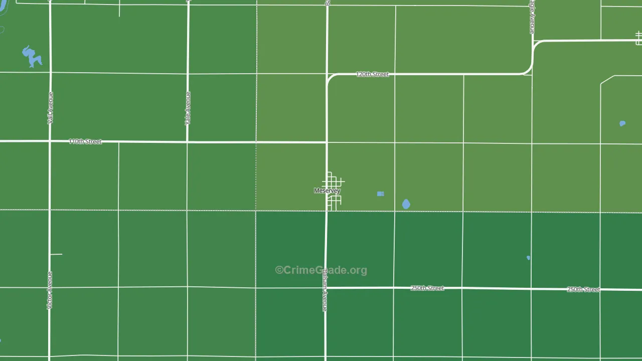Meservey, IA Map of Assault Rates