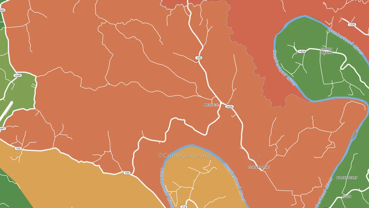 Meshack, KY Map of Assault Rates
