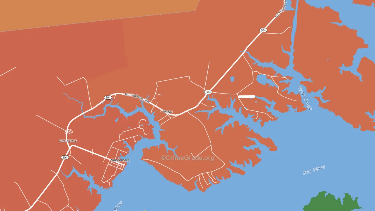 Mesic, NC Map of Assault Rates