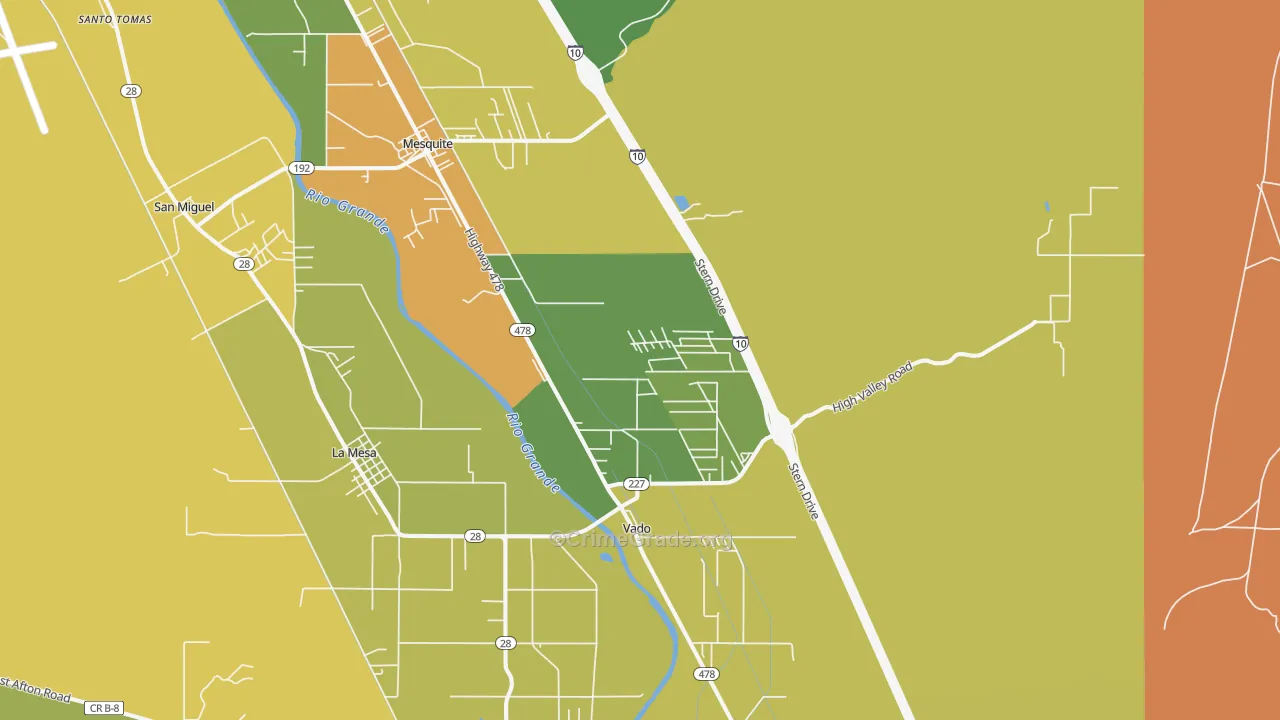 Mesquite, NM Map of Assault Rates
