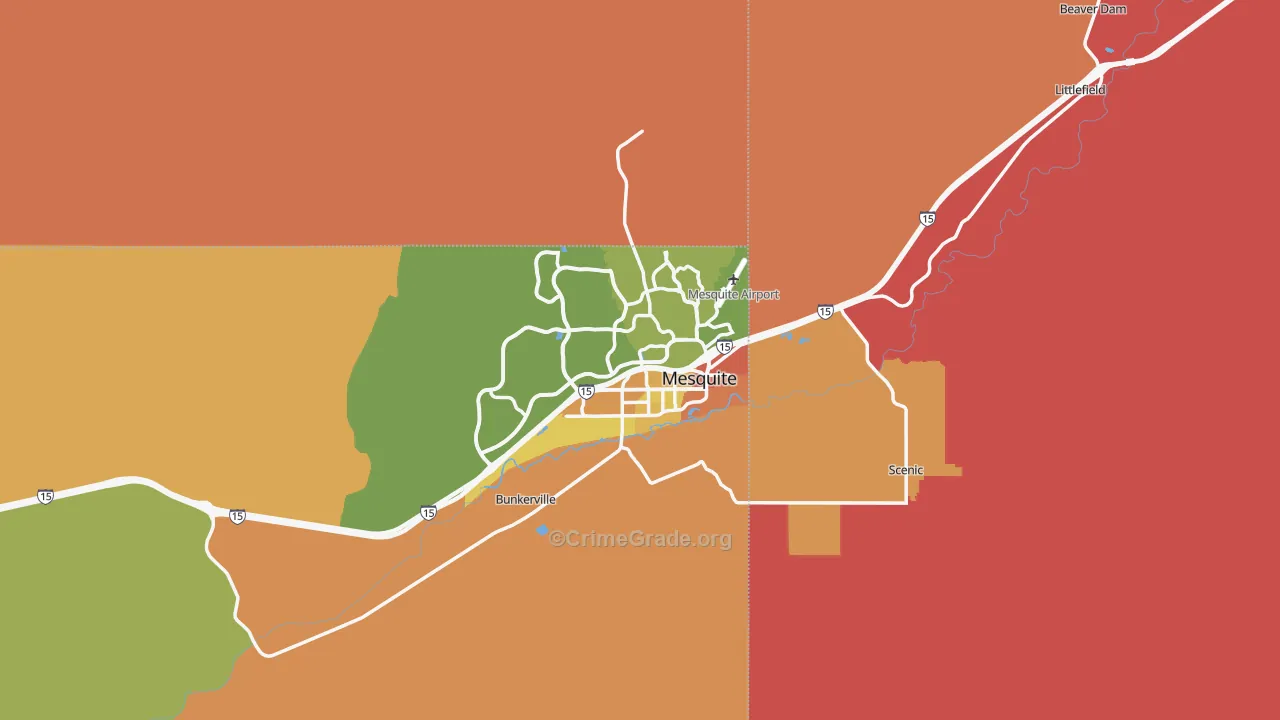 Mesquite, NV Map of Assault Rates