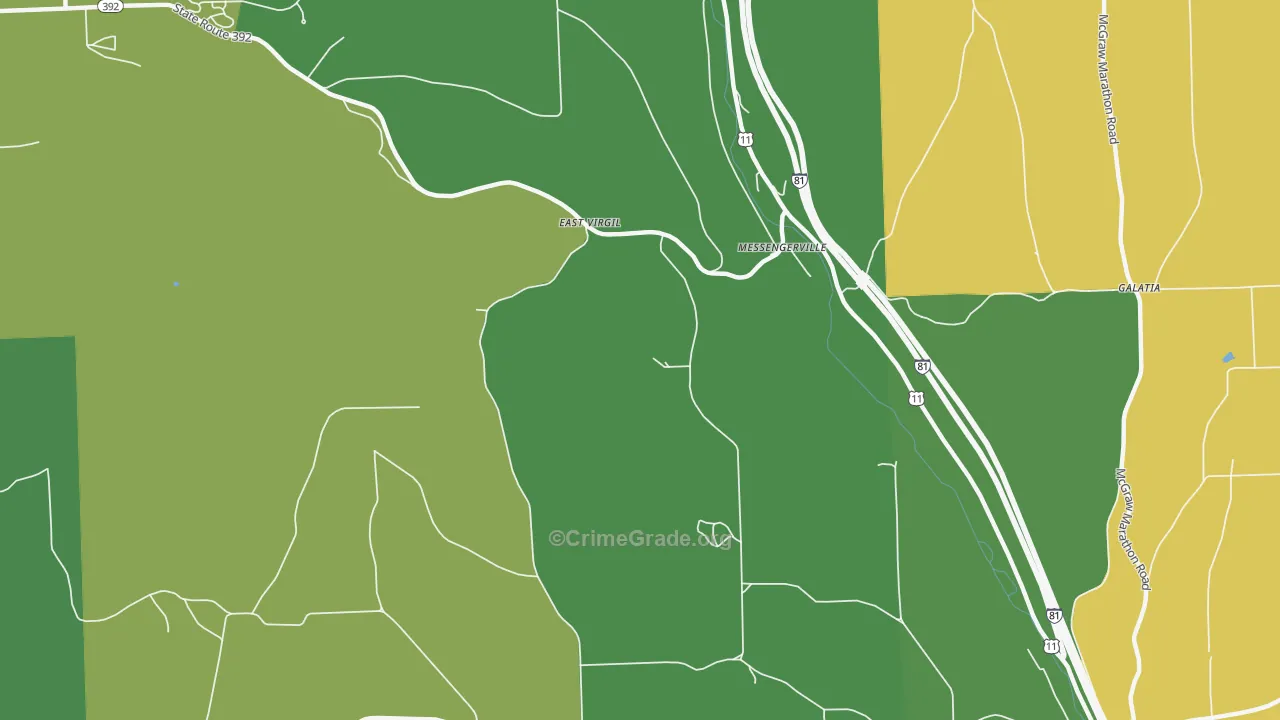 Messengerville, NY Map of Assault Rates