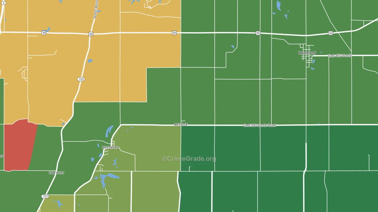 Messick, IN Map of Assault Rates