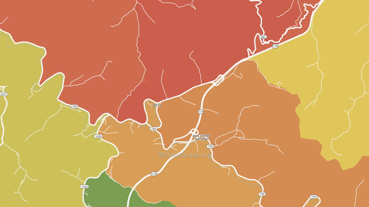 Meta, KY Map of Assault Rates