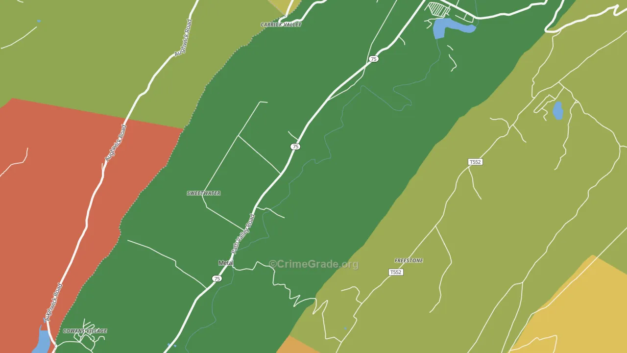 Metal, PA Map of Assault Rates