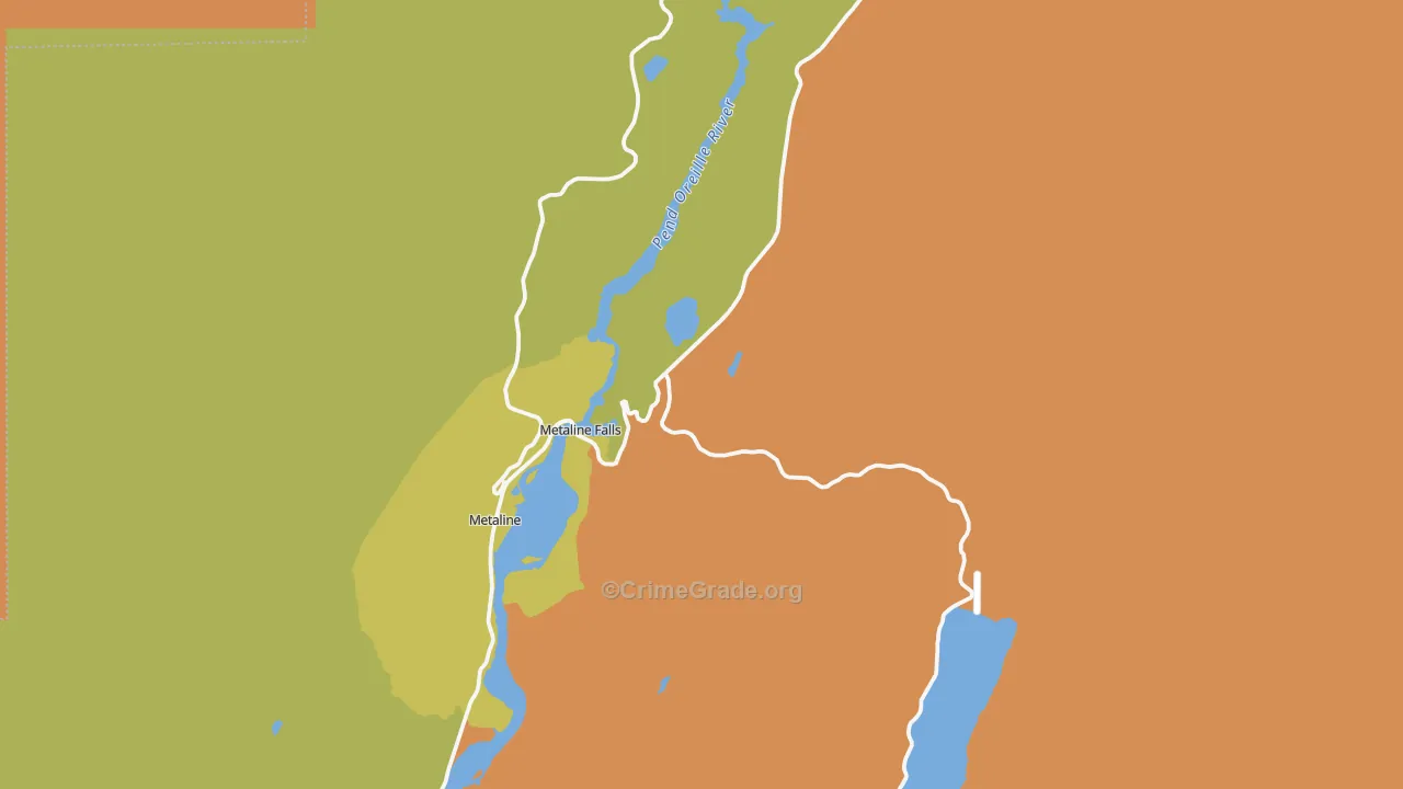 Metaline Falls, WA Map of Assault Rates