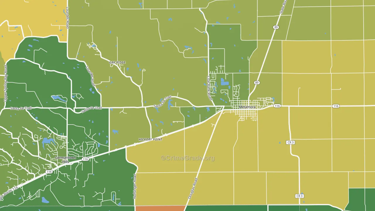 Metamora, IL Map of Assault Rates