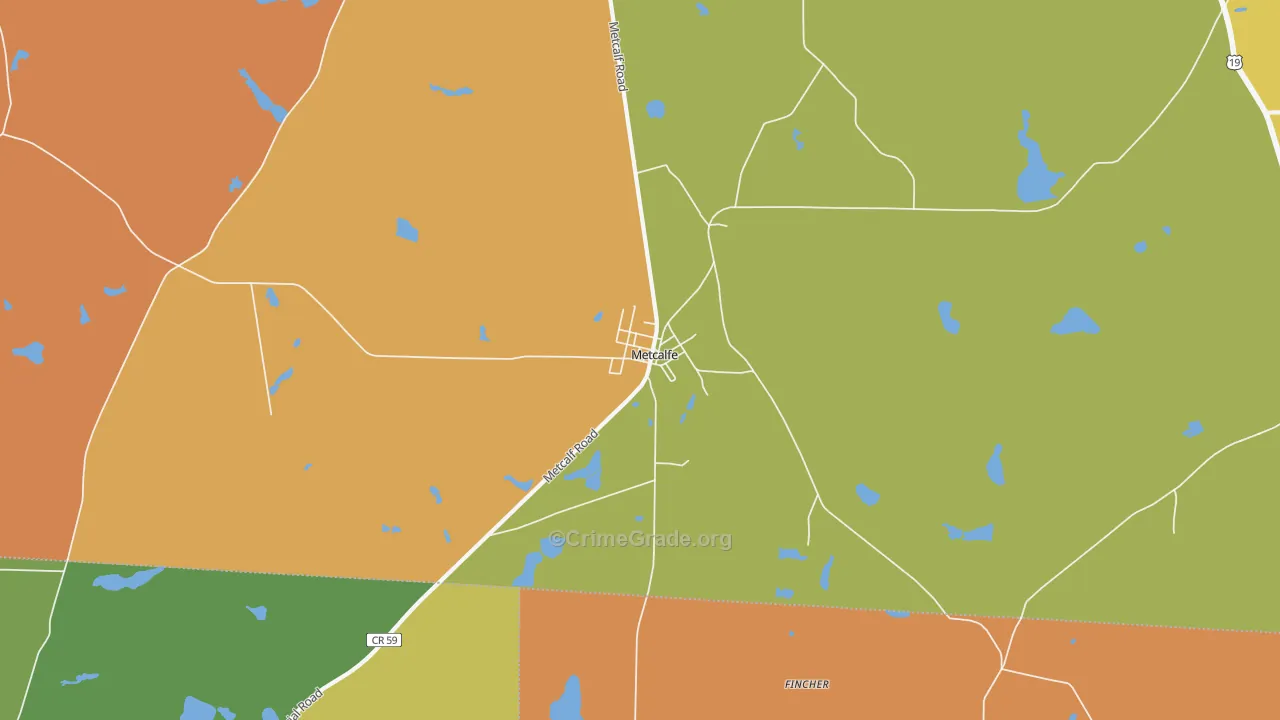 Metcalf, GA Map of Assault Rates
