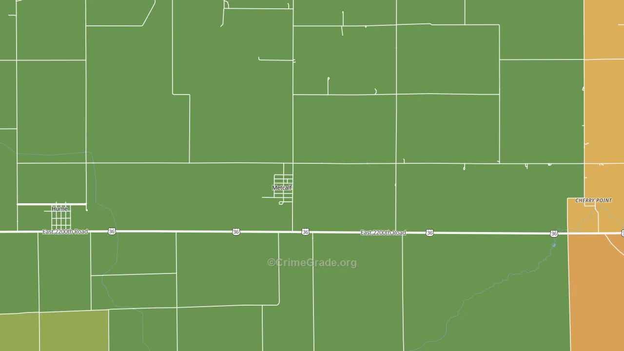 Metcalf, IL Map of Assault Rates