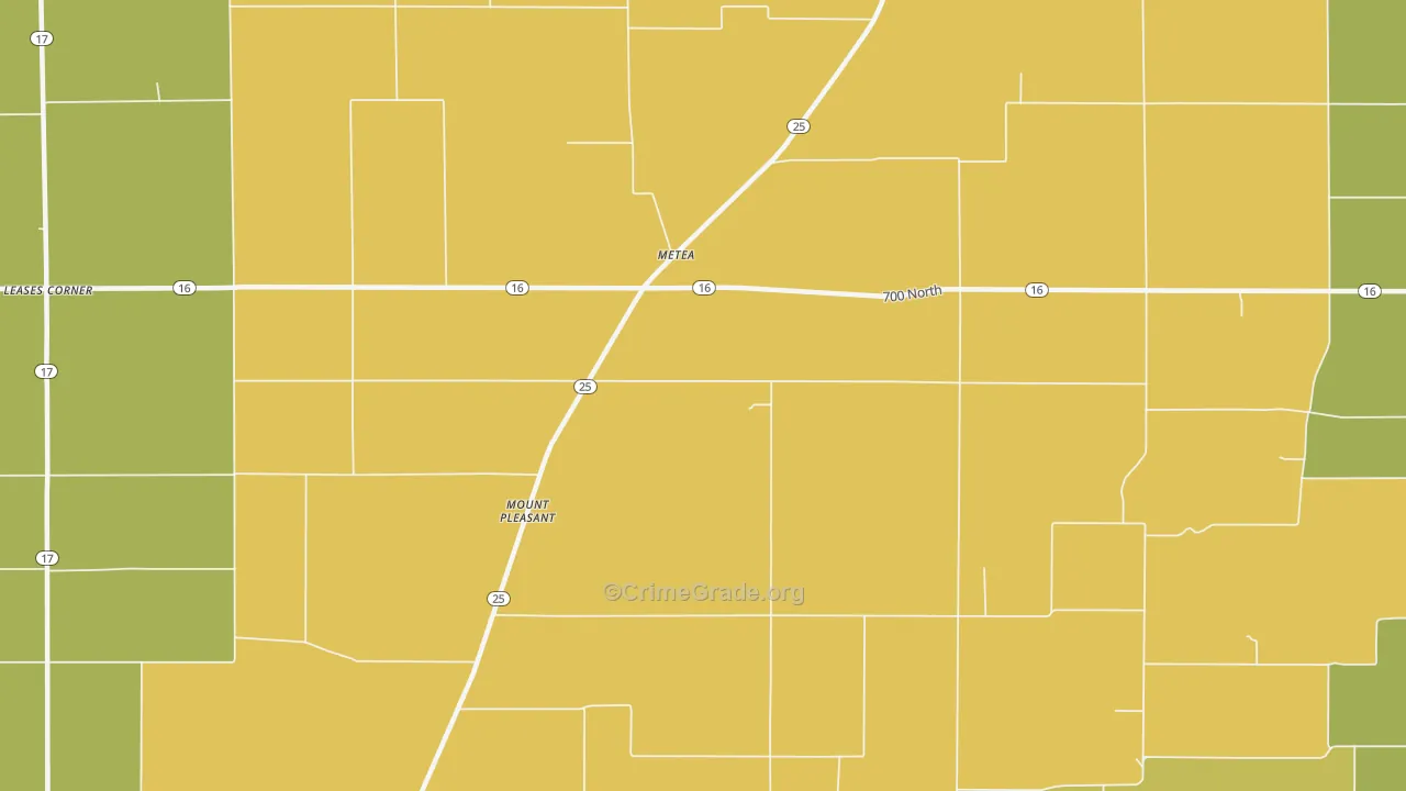 Metea, IN Map of Assault Rates