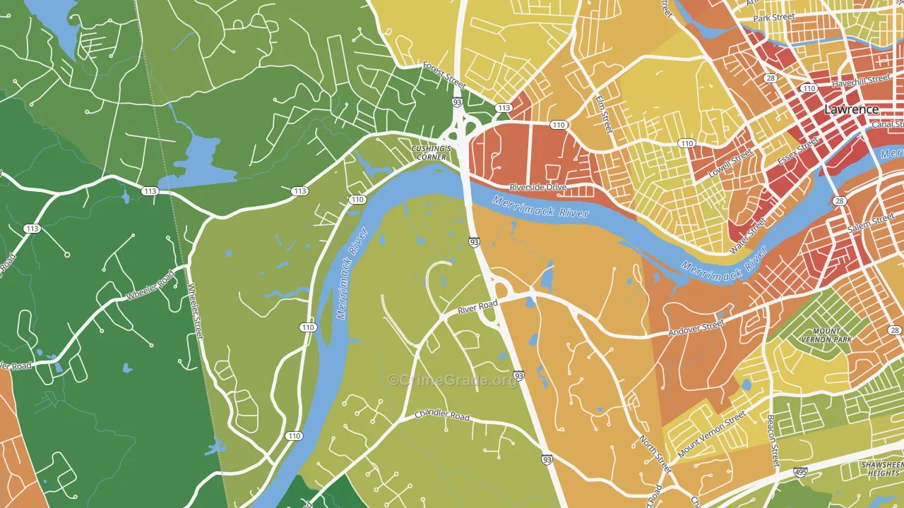 Methuen, MA Map of Assault Rates