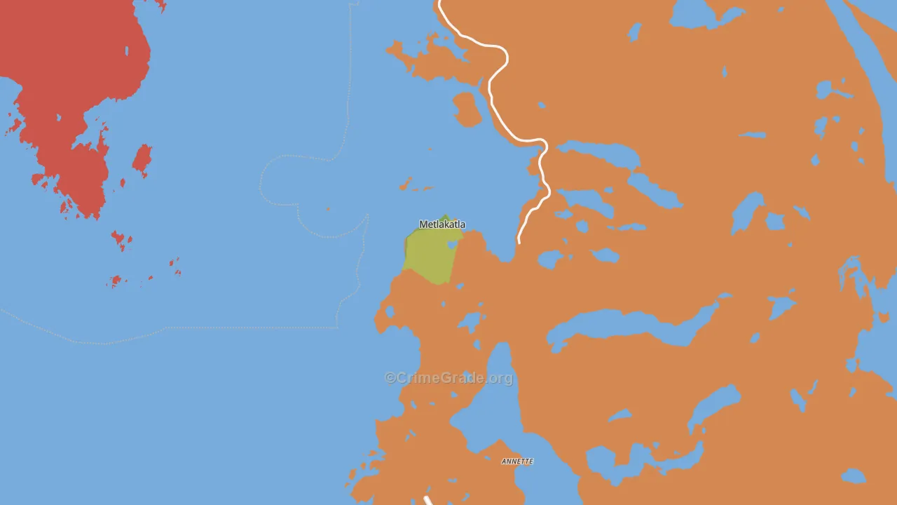 Metlakatla, AK Map of Assault Rates