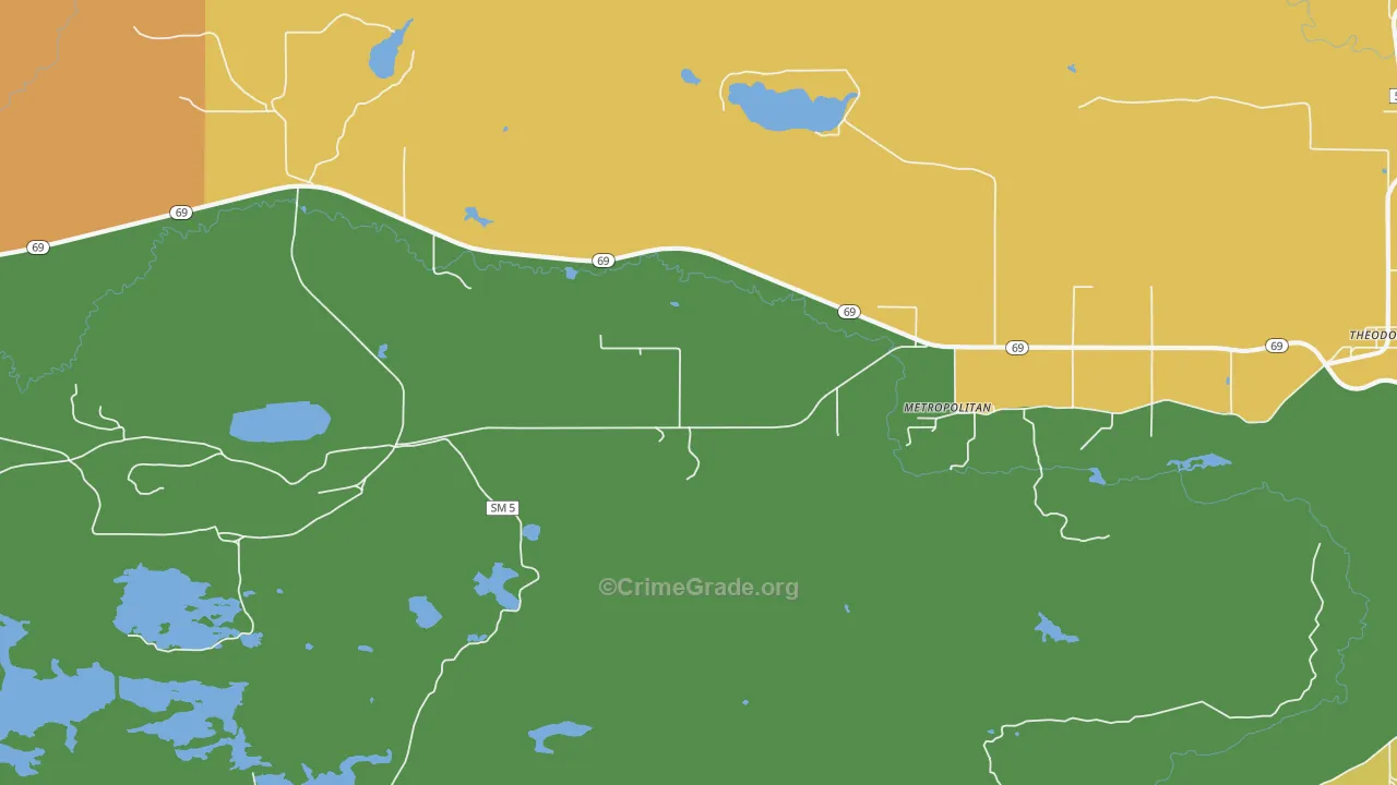 Metropolitan, MI Map of Assault Rates