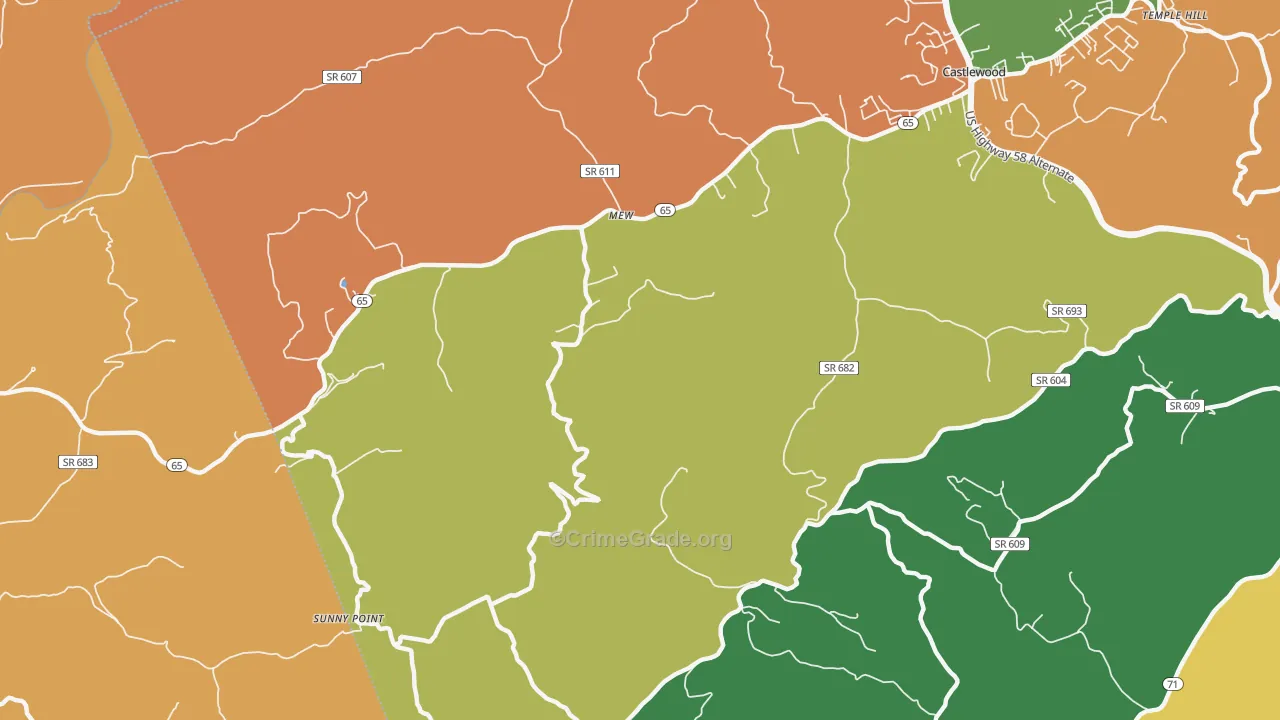 Mew, VA Map of Assault Rates