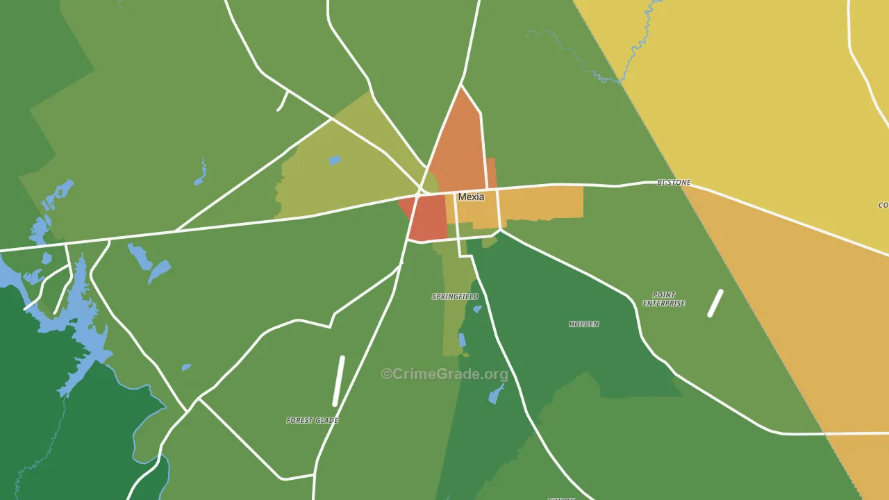 Mexia, TX Map of Assault Rates