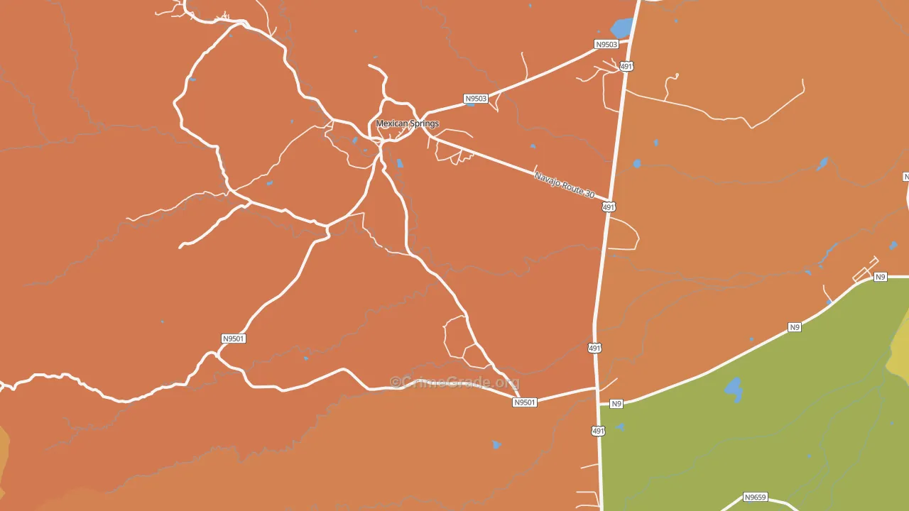 Mexican Springs, NM Map of Assault Rates