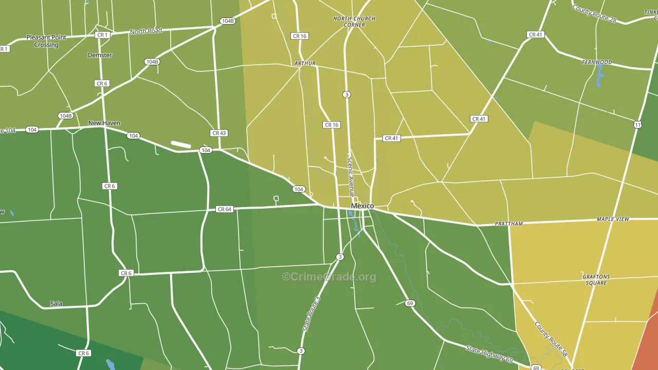 Mexico, NY Map of Assault Rates