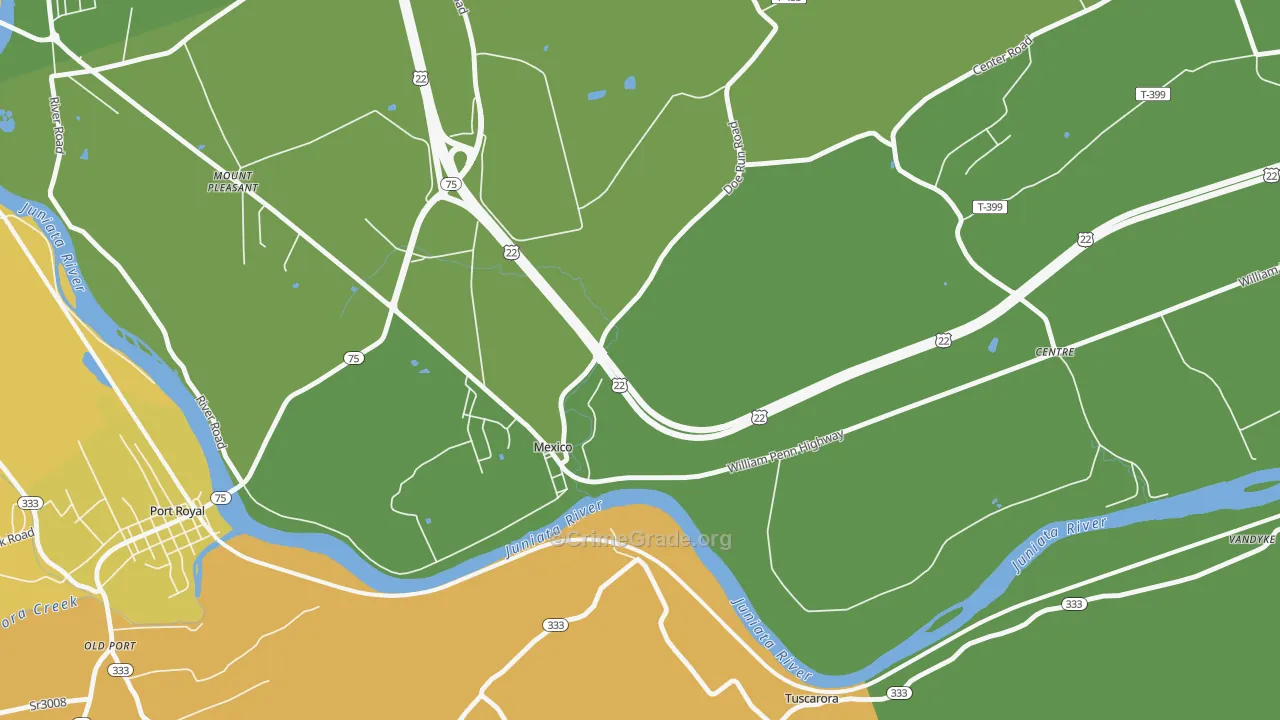 Mexico, PA Map of Assault Rates