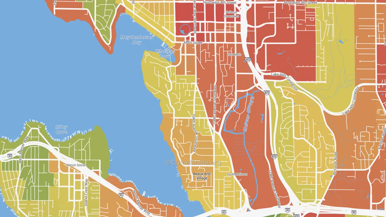 Meydenbauer, Bellevue, WA Map of Assault Rates