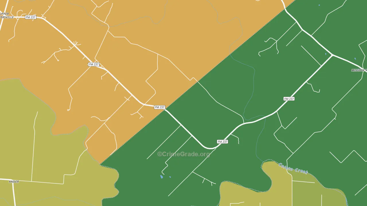 Meyersville, TX Map of Assault Rates