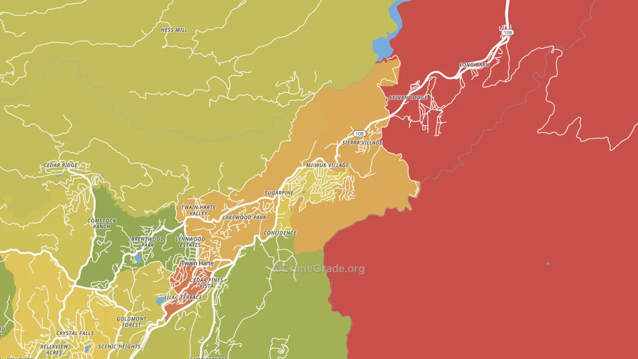 Mi-Wuk Village, CA Map of Assault Rates