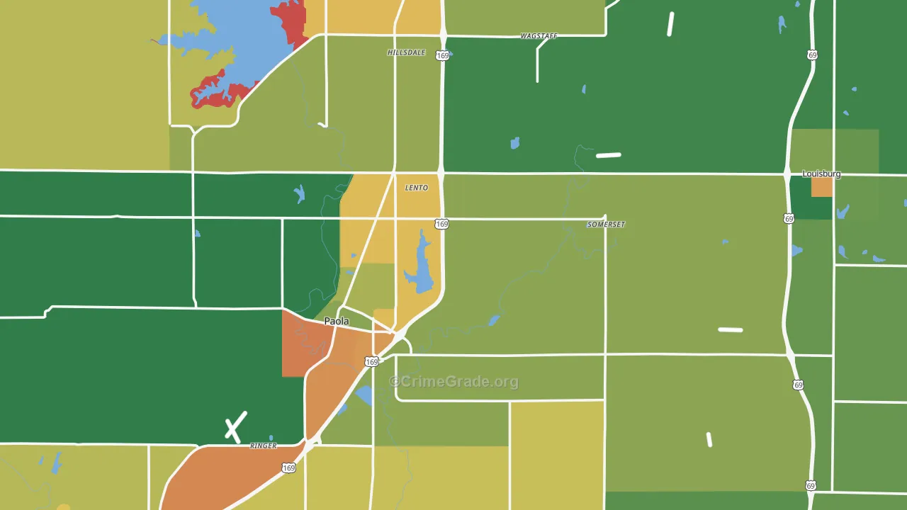Miami County, KS Map of Assault Rates