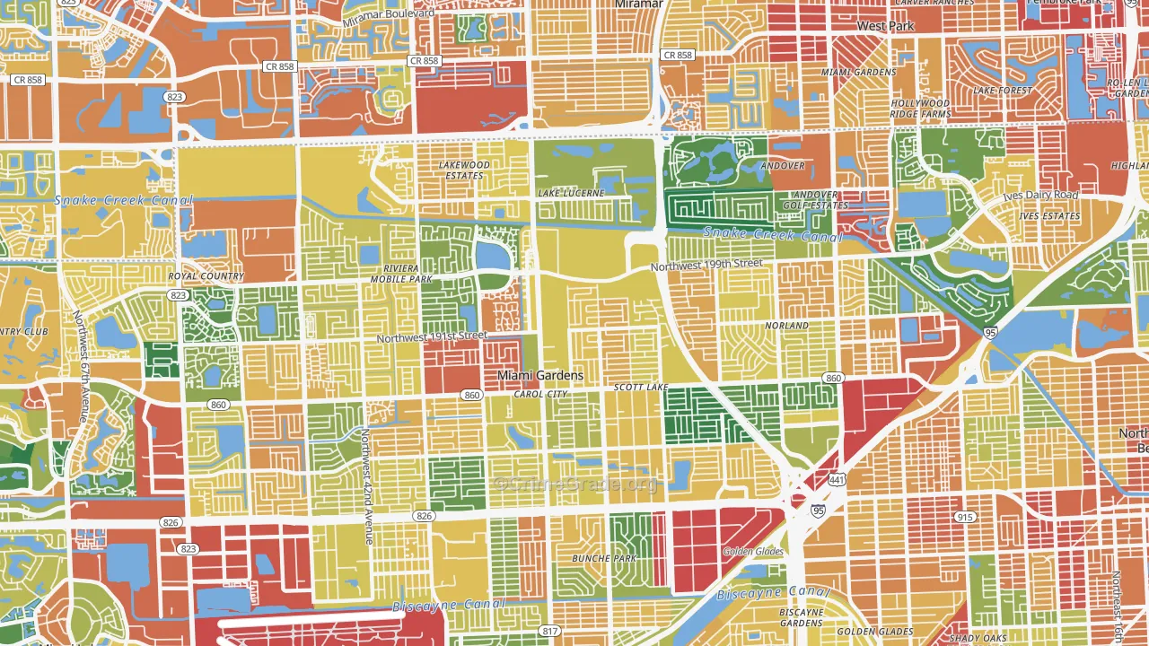 Miami Gardens, FL Map of Assault Rates