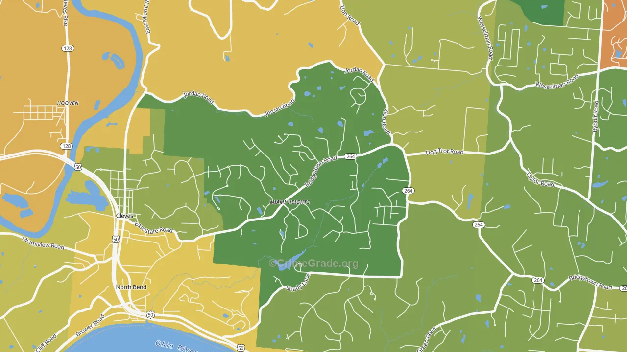 Miami Heights, OH Map of Assault Rates
