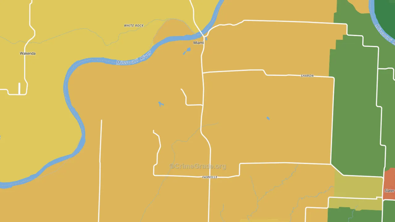 Miami, MO Map of Assault Rates