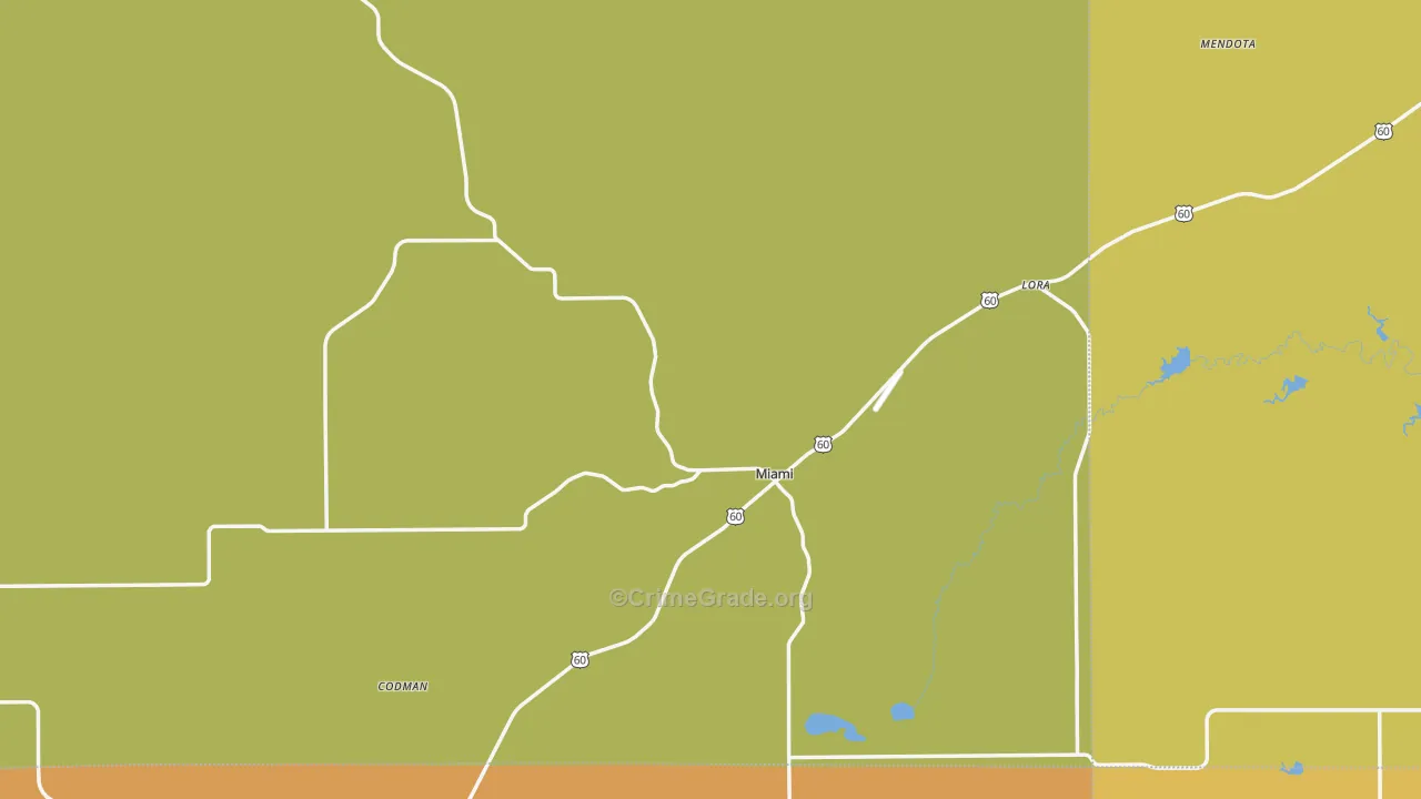 Miami, TX Map of Assault Rates