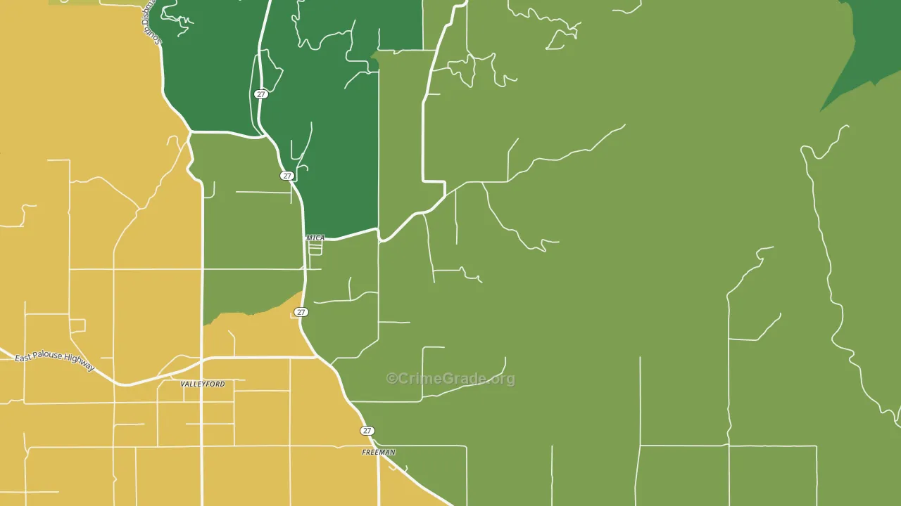 Mica, WA Map of Assault Rates