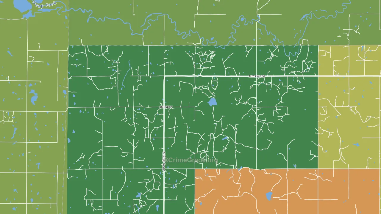 Micawber, OK Map of Assault Rates