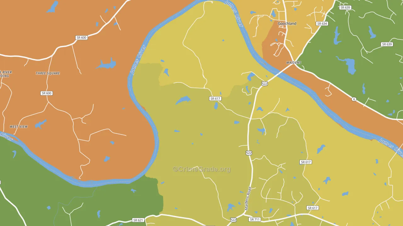 Michaux, VA Map of Assault Rates