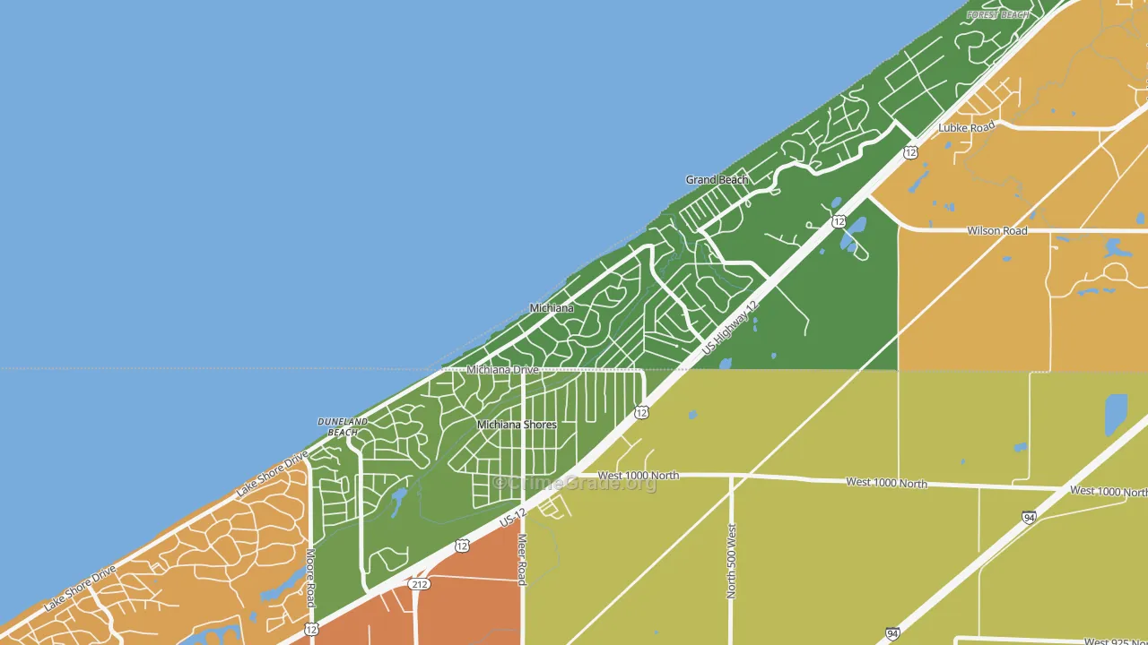 Michiana, MI Map of Assault Rates