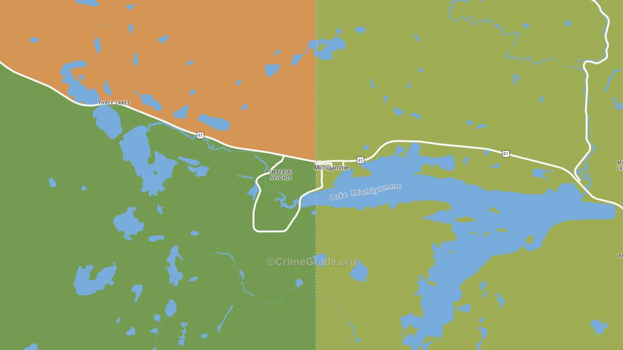 Michigamme, MI Map of Assault Rates