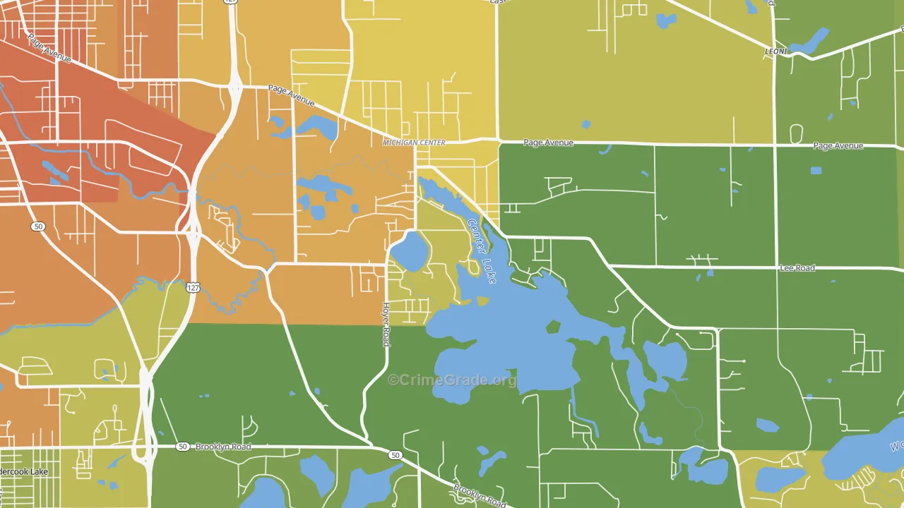 Michigan Center, MI Map of Assault Rates