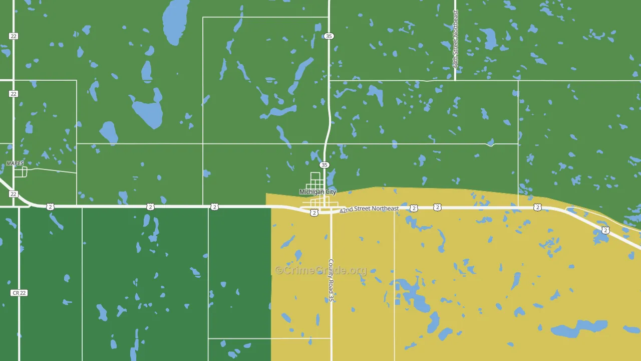 Michigan City, ND Map of Assault Rates