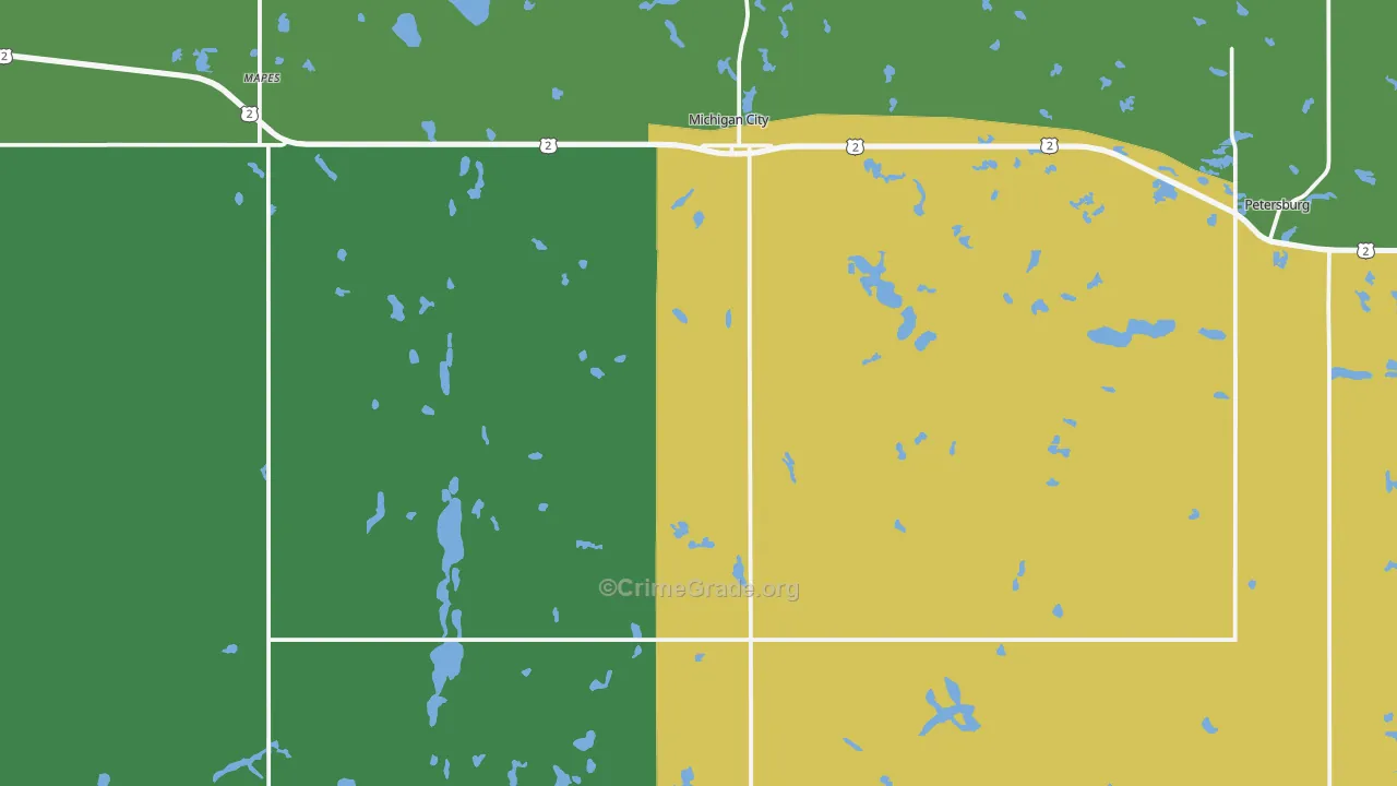Michigan, ND Map of Assault Rates