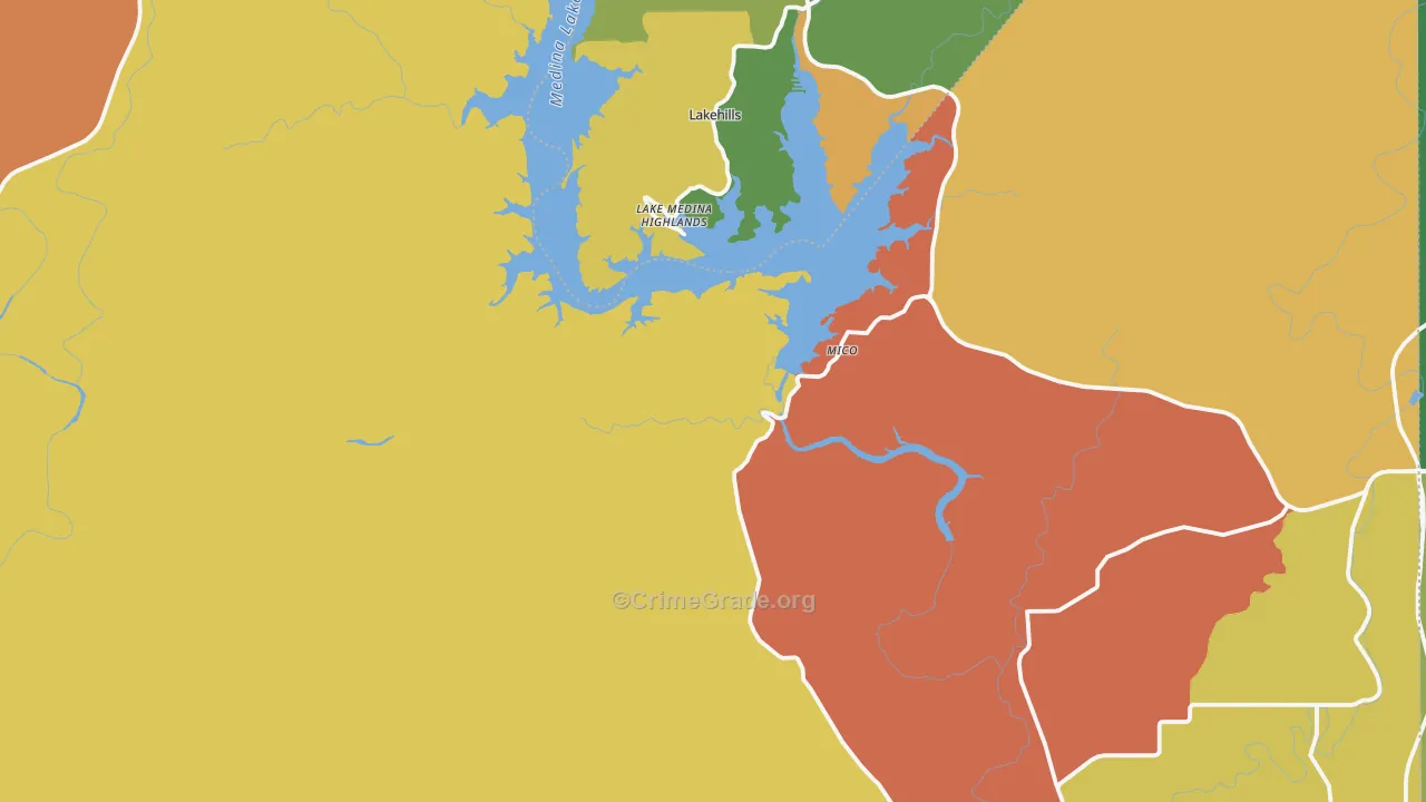 Mico, TX Map of Assault Rates
